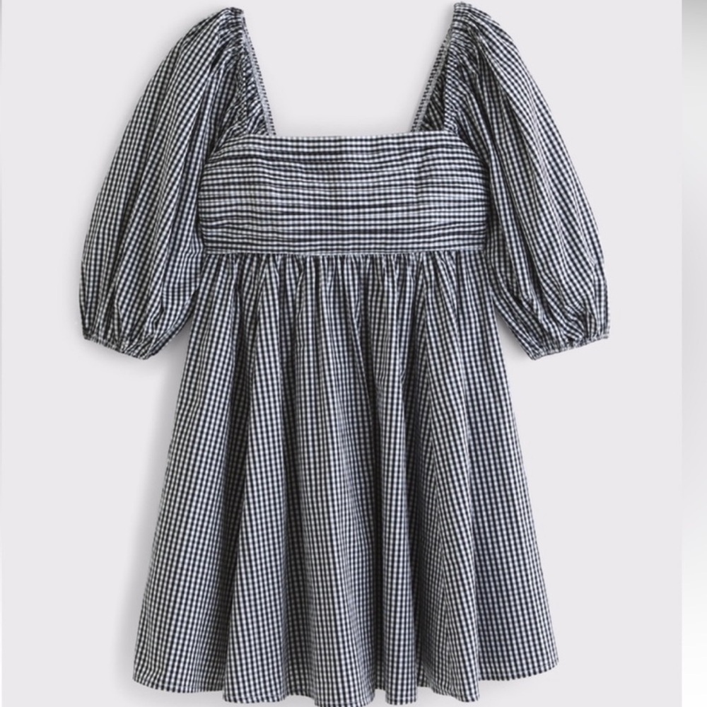 Abercrombie & Fitch Black and White Gingham Dress Small
